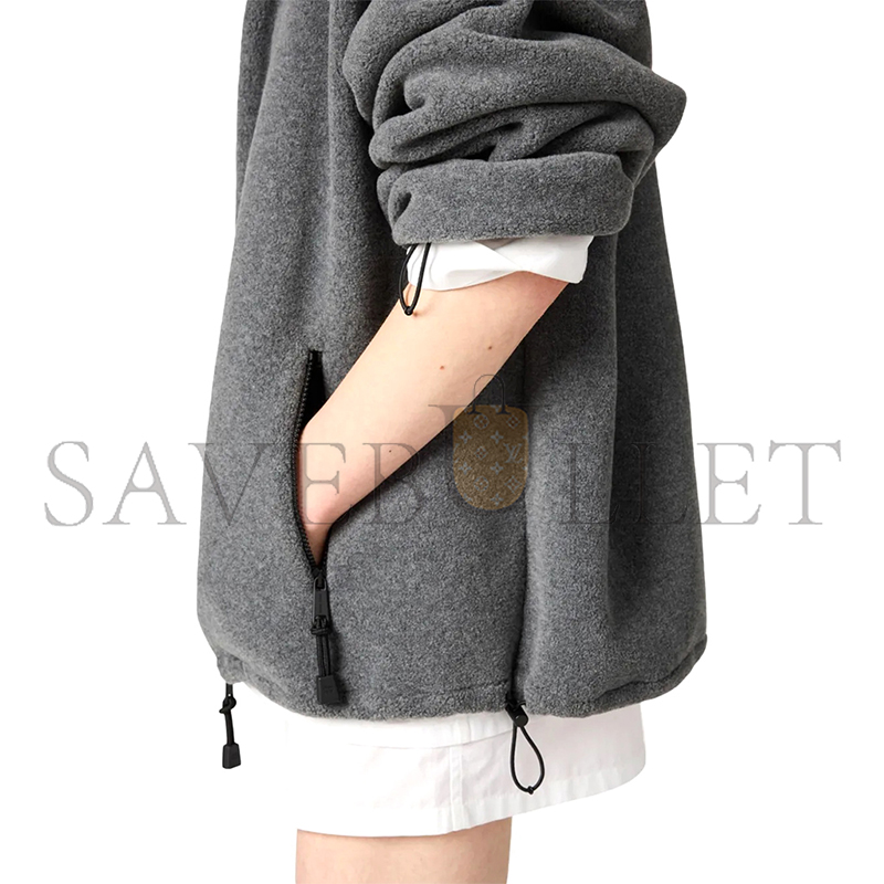 MIU MIU LOGO EMBROIDERED FLEECE SWEATSHIRT MIU MIU LOGO EMBROIDERED FLEECE SWEATSHIRT